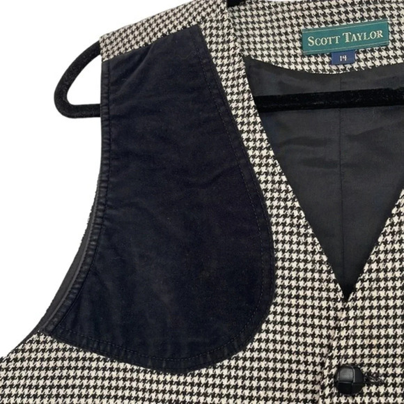 Vintage Scott Taylor 100% Wool Houndstooth Vest Size‎ 14 - Picture 8 of 12